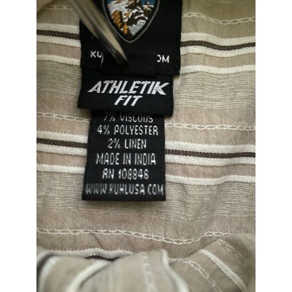 Men's Kuhl XXL Striped Athletik Fit‎ Hiking Fishing Outdoor Short Sleeve Shirt - Picture 6 of 9